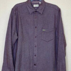 Lacoste Woven Long Sleeve Shirt Size Large